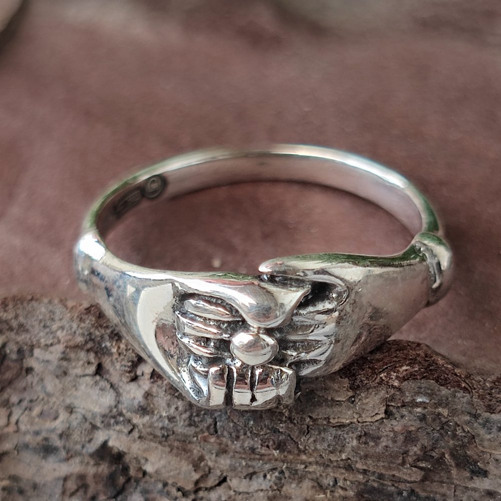 925 Silver Ring - HAND IN HAND - GIMMEL