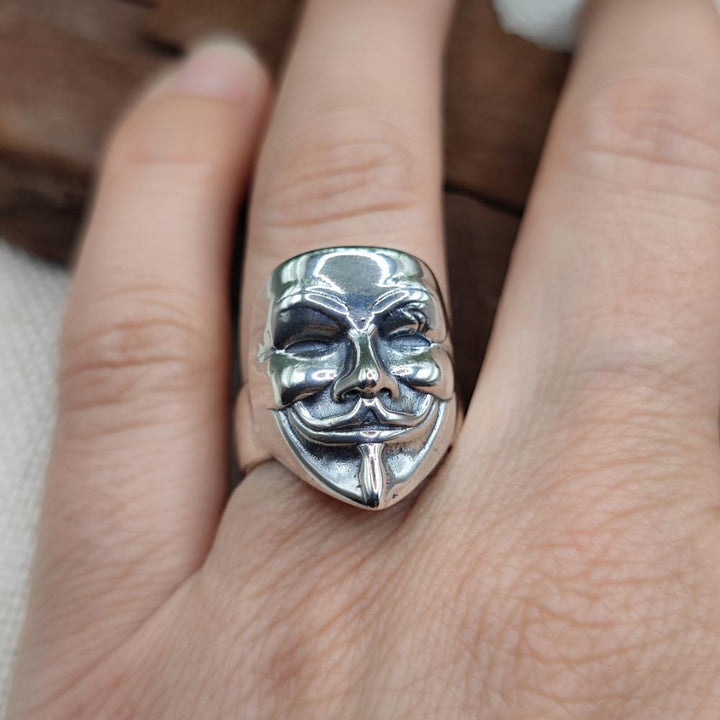 Anello in argento 925 con maschera - MASKA