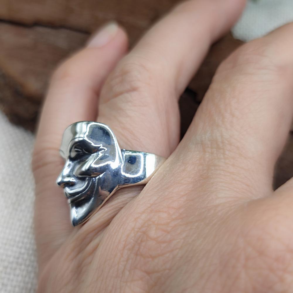 Anello in argento 925 con maschera - MASKA