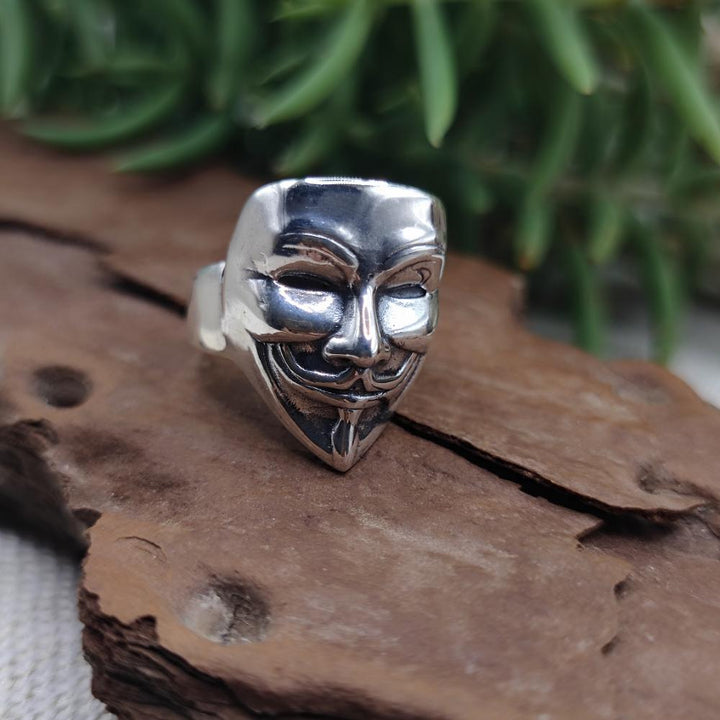 Anello in argento 925 con maschera - MASKA