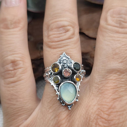 Anello in argento 925 multipietra - PORAHAT