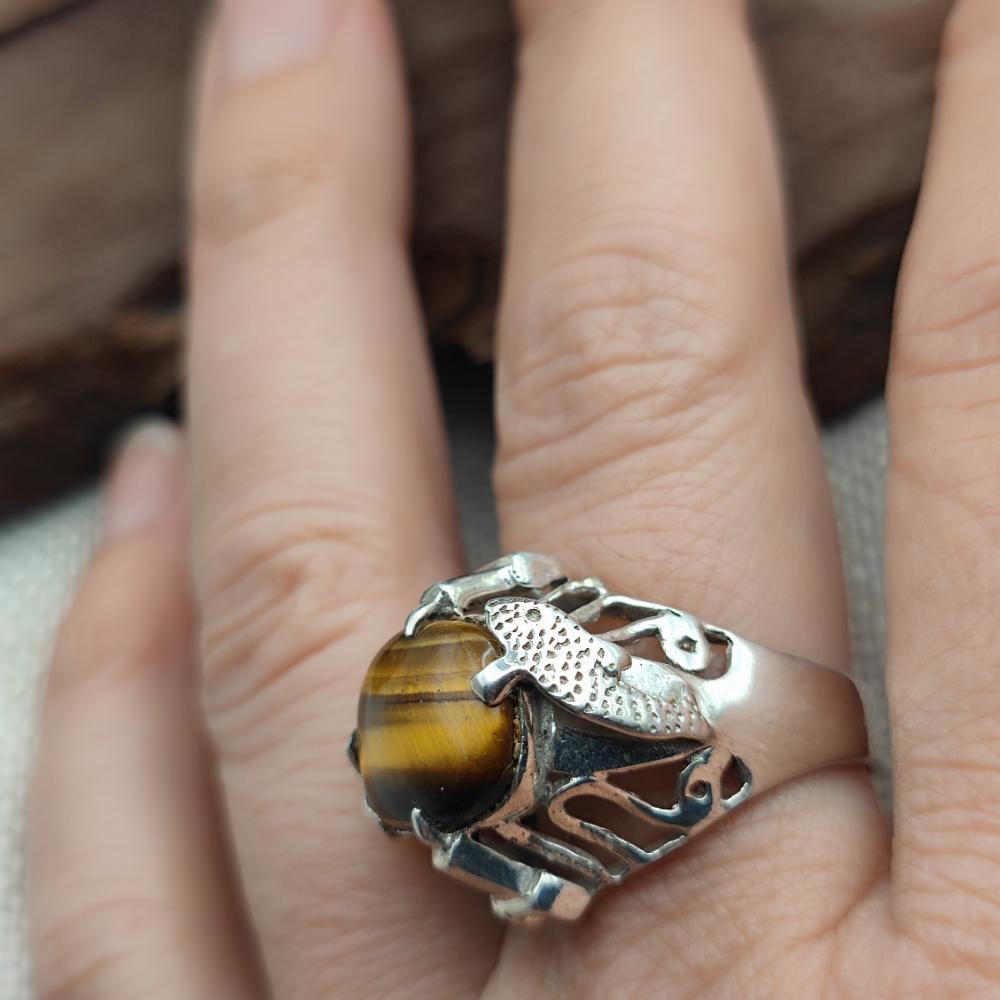 Anello in argento 925 occhio di tigre - KANDUKUR