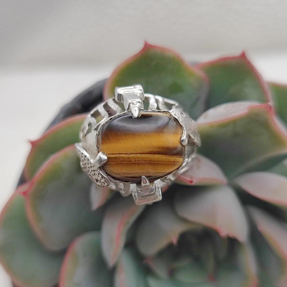 Anello in argento 925 occhio di tigre - KANDUKUR