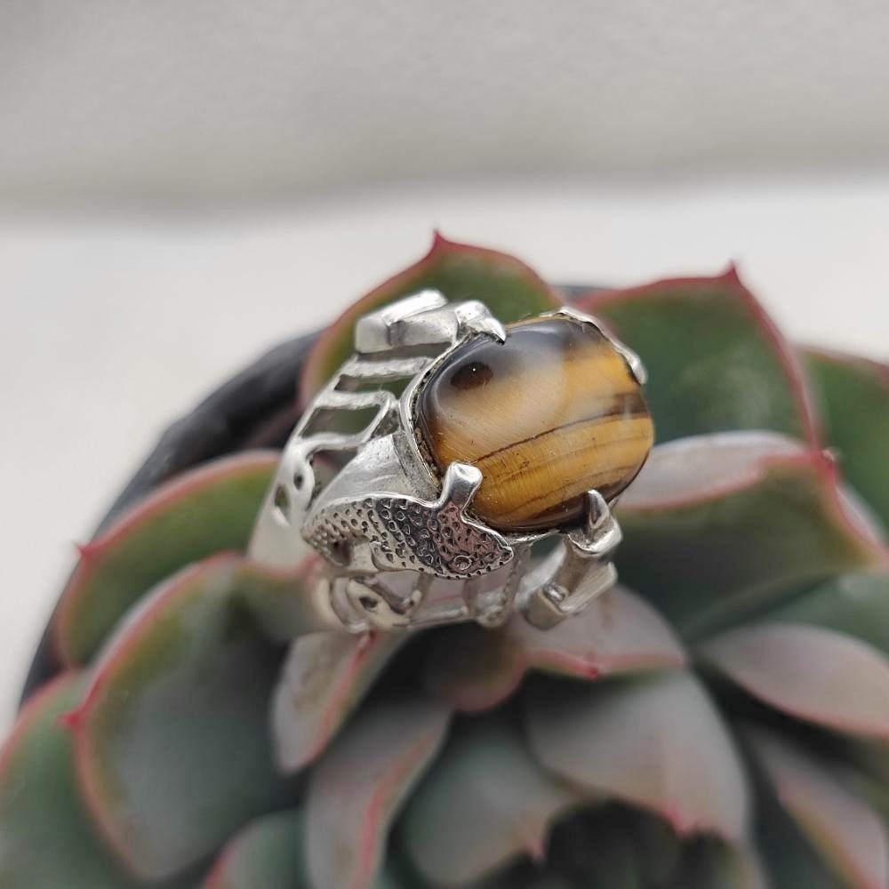 Anello in argento 925 occhio di tigre - KANDUKUR
