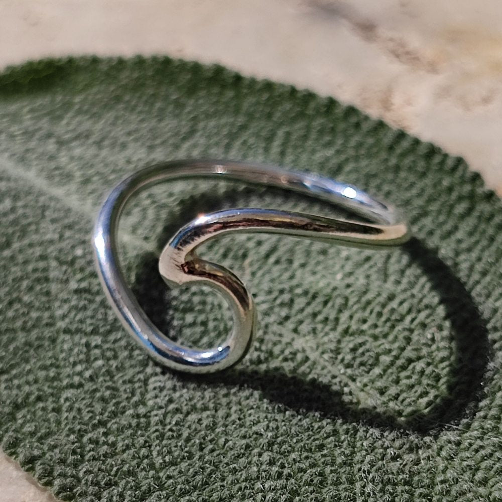 ANELLO fascia sottile in argento 925 - ONDA