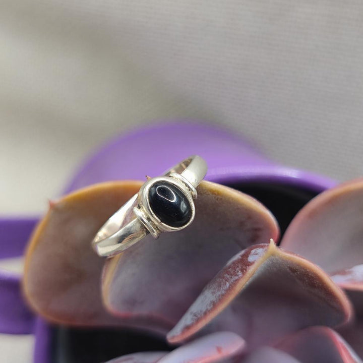 Anello etnico in argento 925 onice nero - YASMINA