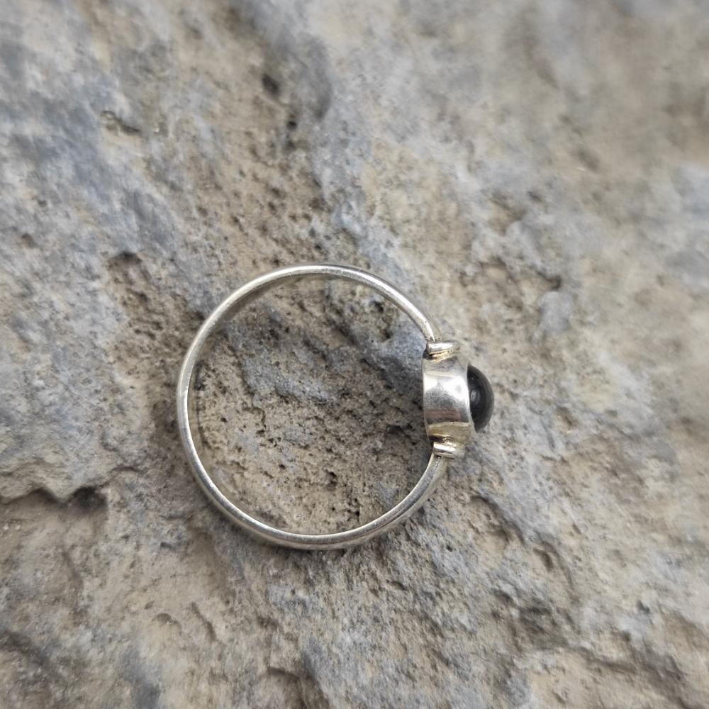 Anello etnico in argento 925 onice nero - YASMINA
