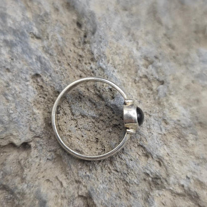 Anello etnico in argento 925 onice nero - YASMINA