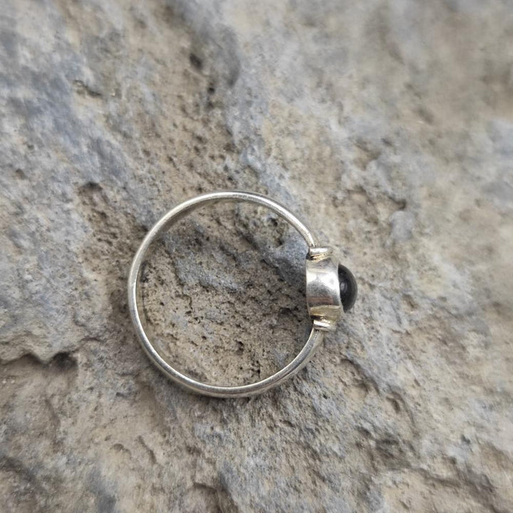 Anello etnico in argento 925 onice nero - YASMINA