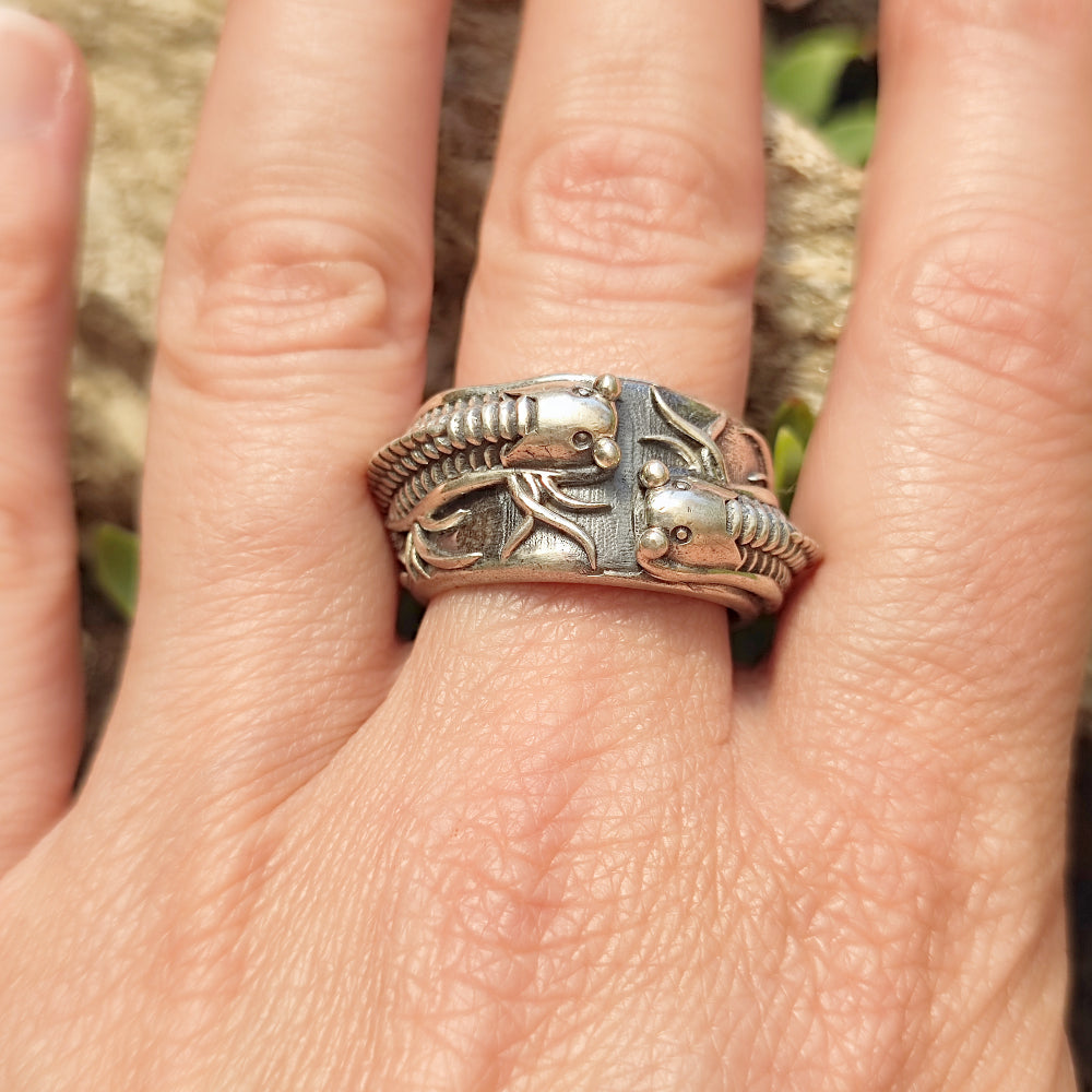 Anello in argento 925 con pesce - LORMI