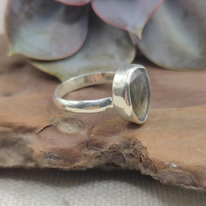 Anello etnico in argento 925 con pietra - BOLLARAM