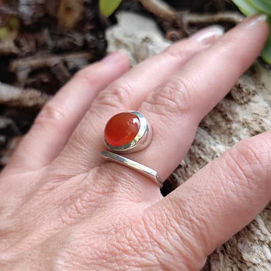 Anello artigianale con pietra in argento 925 - AMINA