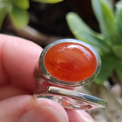 Anello artigianale con pietra in argento 925 - AMINA