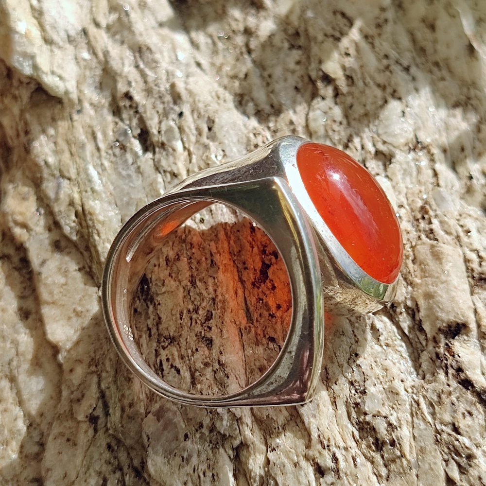 Anello artigianale con pietra in argento 925 - AMINA