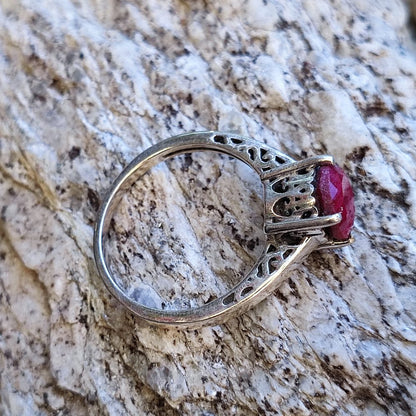 Anello etnico con pietra in argento 925 - BAREILLY