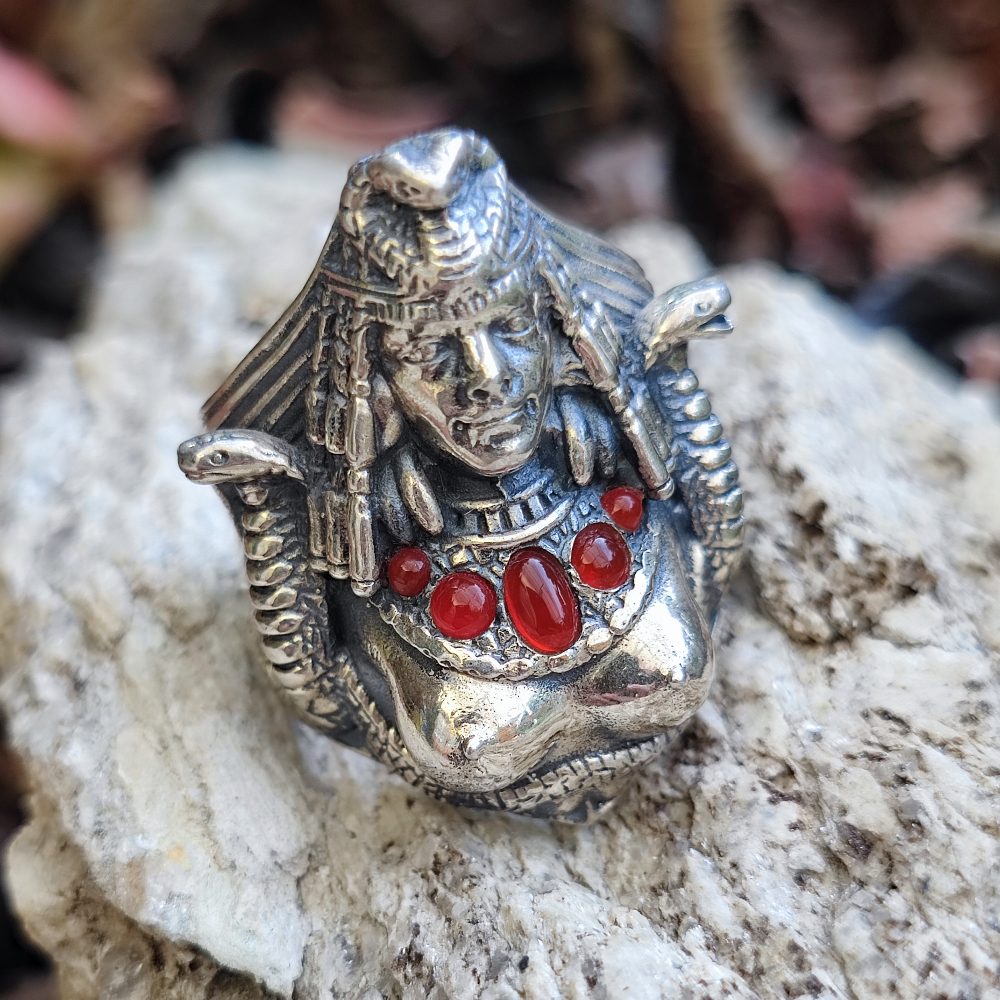 Anello etnico in argento 925 con pietra - CLEOPATRA – immagine2