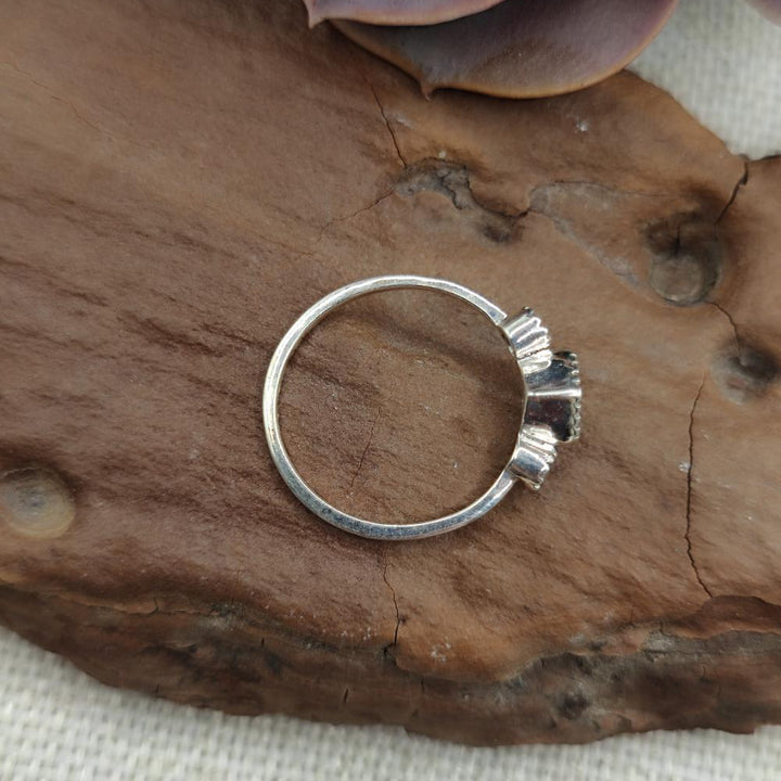 Anello etnico in argento 925 pietra di luna - DEVIKA