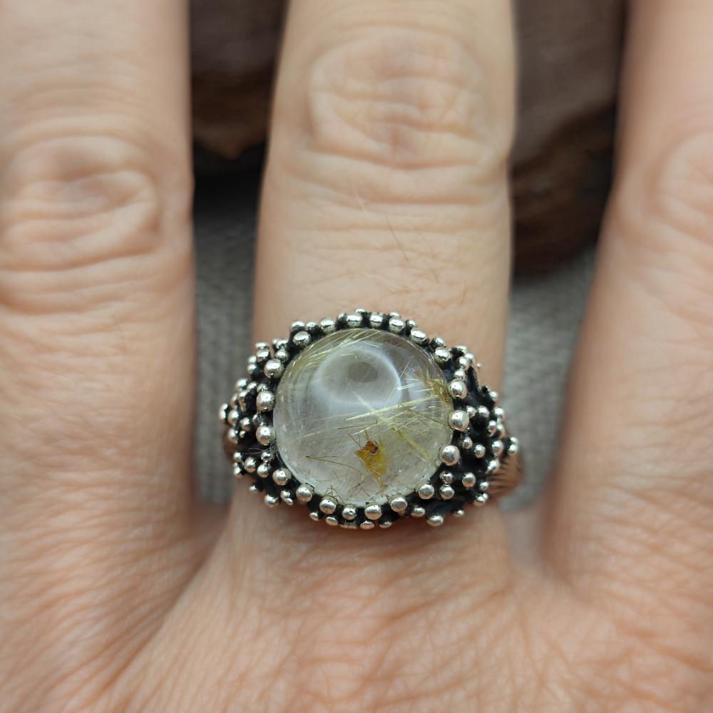 Anello etnico in argento 925 con pietra - DOGACHI