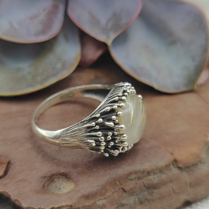 Anello etnico in argento 925 con pietra - DOGACHI