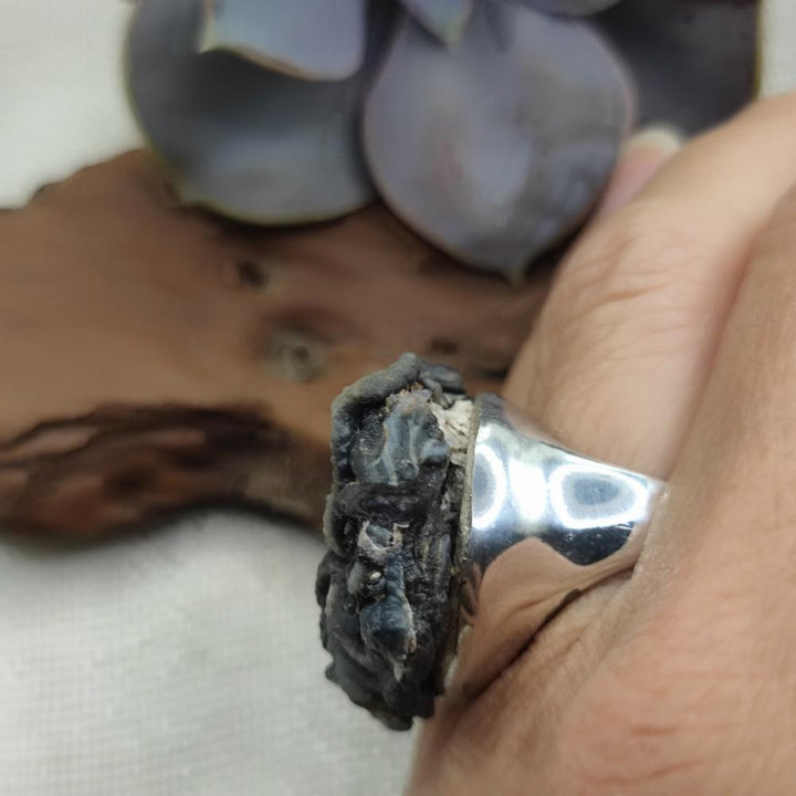 Anello artigianale in argento 925 con pietra - DOKADA