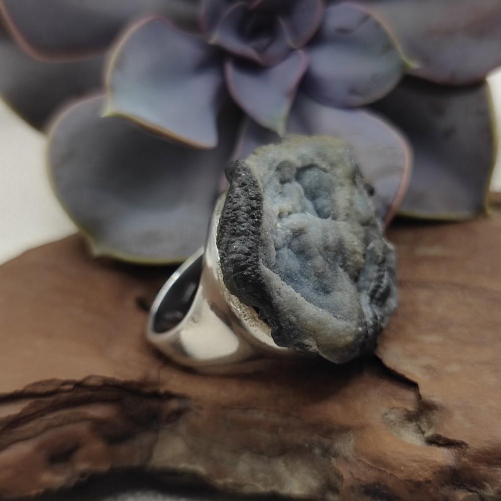 Anello artigianale in argento 925 con pietra - DOKADA