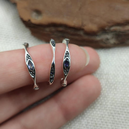 Anello triplo in argento 925 con pietra - DUMARYA