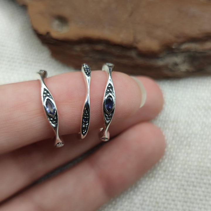 Anello triplo in argento 925 con pietra - DUMARYA