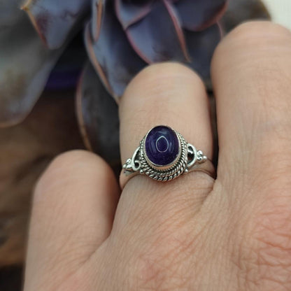 Anello etnico in argento 925 con AMETISTA - ELURU