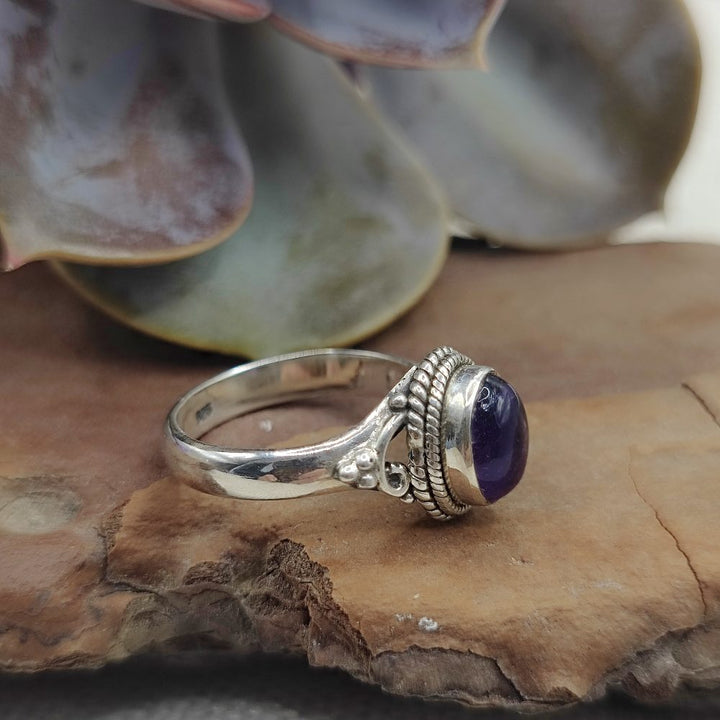 Anello etnico in argento 925 con AMETISTA - ELURU