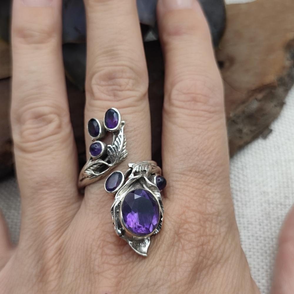 Anello artigianale in argento 925 con pietre - GATHAL