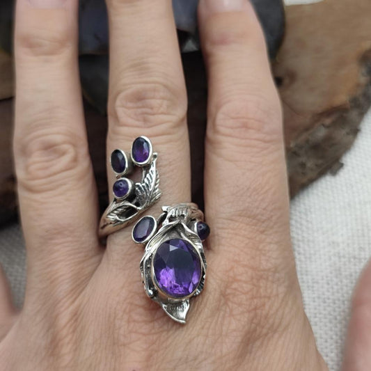 Anello artigianale in argento 925 con pietre - GATHAL
