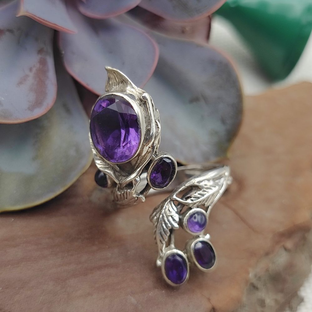 Anello artigianale in argento 925 con pietre - GATHAL