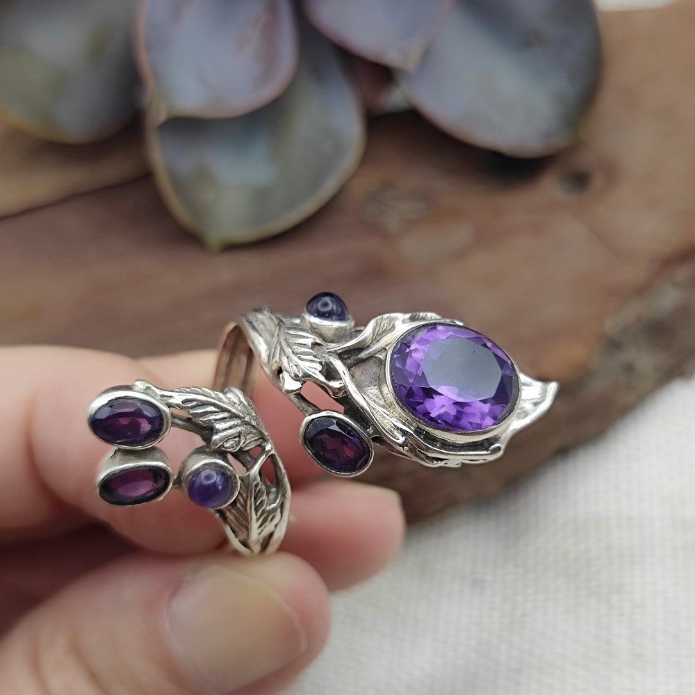 Anello artigianale in argento 925 con pietre - GATHAL