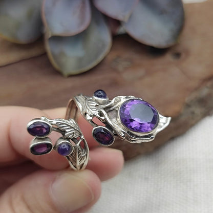Anello artigianale in argento 925 con pietre - GATHAL