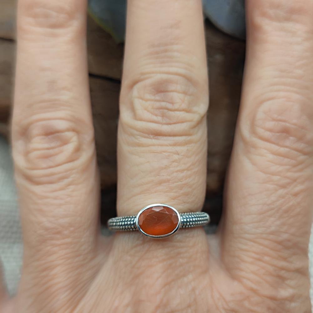 Anello etnico in argento 925 con pietra - GHOITA