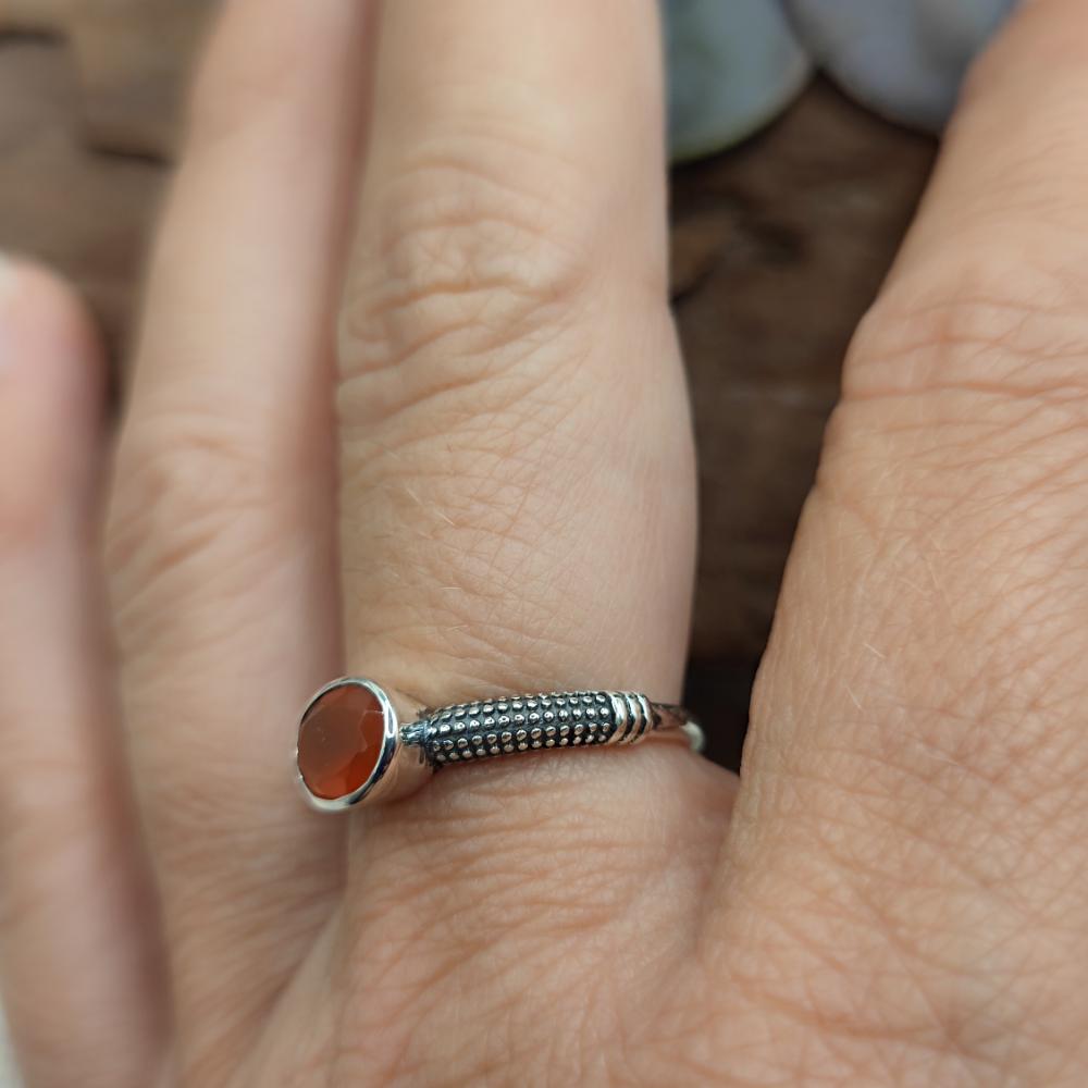 Anello etnico in argento 925 con pietra - GHOITA