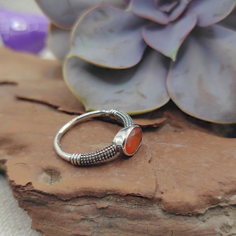 Anello etnico in argento 925 con pietra - GHOITA