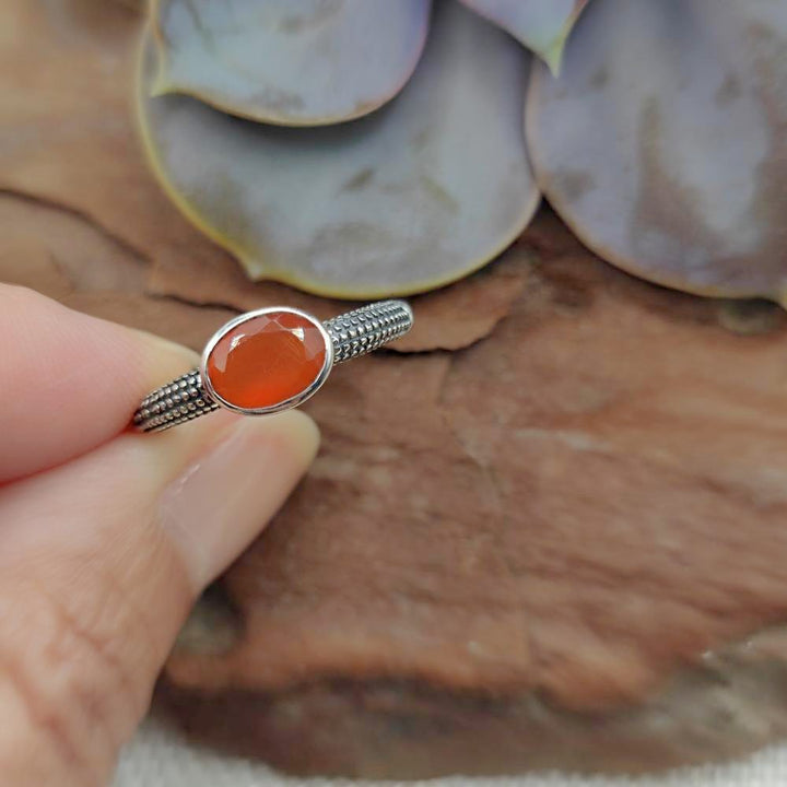 Anello etnico in argento 925 con pietra - GHOITA