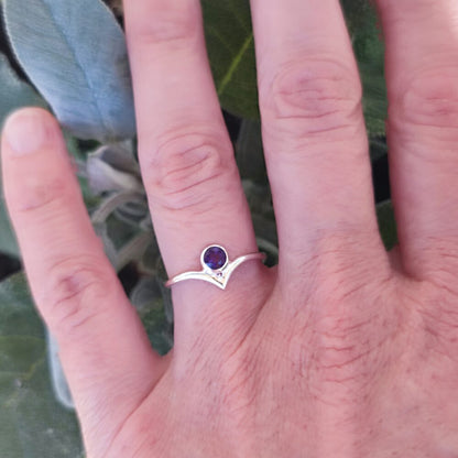 Anello etnico in argento 925 con pietra - GWALIOR