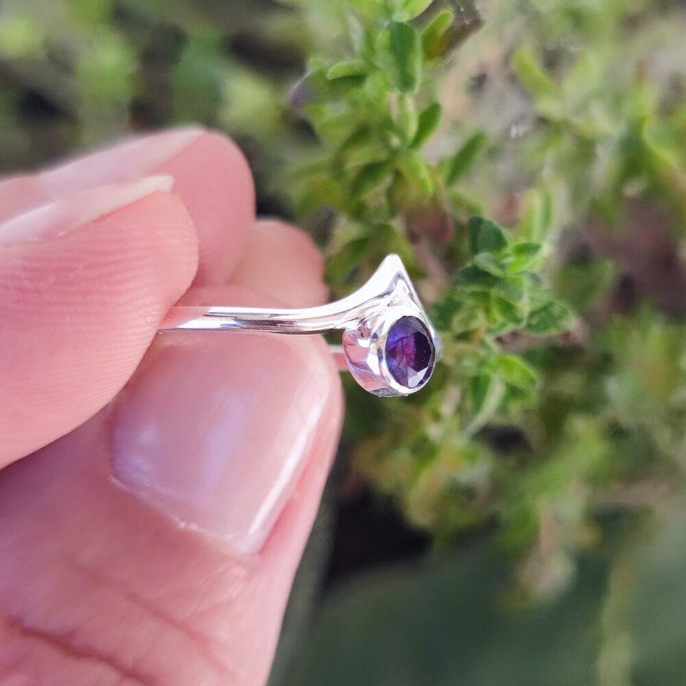 Anello etnico in argento 925 con pietra - GWALIOR