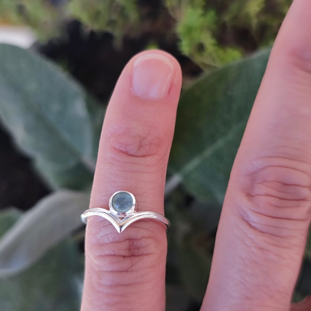 Anello etnico in argento 925 con pietra - GWALIOR
