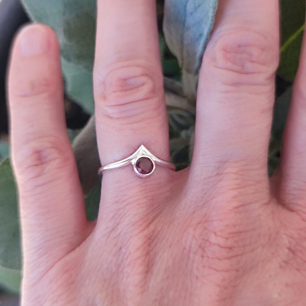 Anello etnico in argento 925 con pietra - GWALIOR