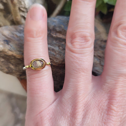 Anello artigianale con pietra in argento 925 - ISAGARH