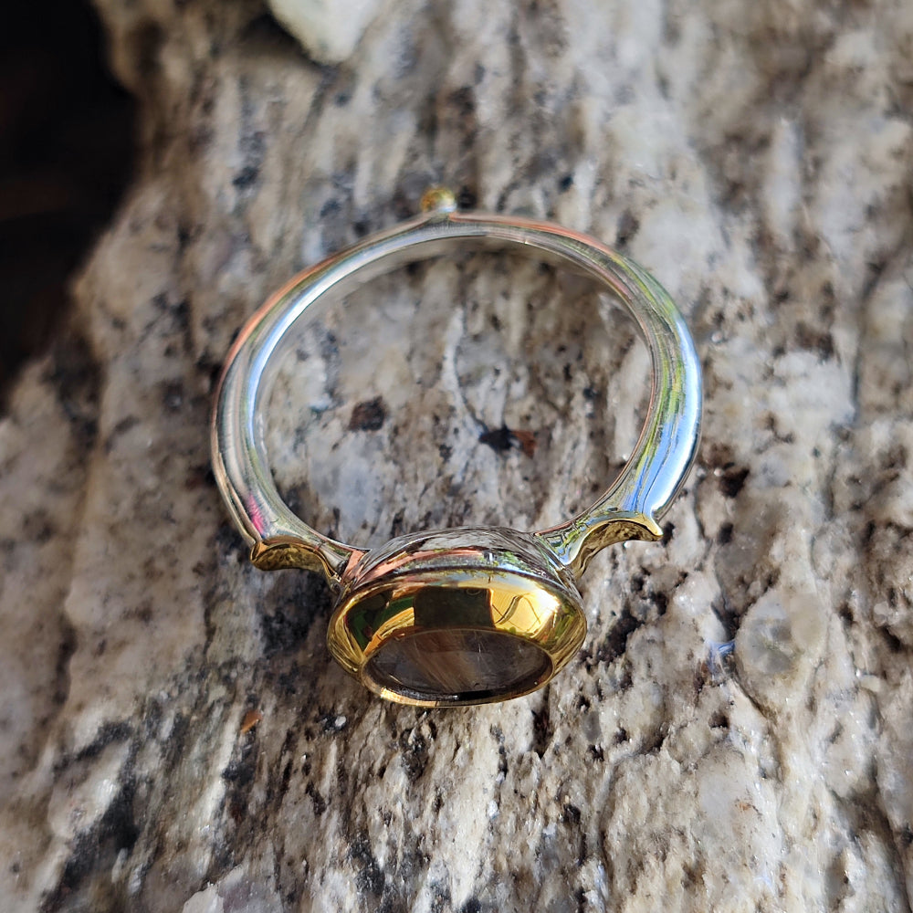 Anello artigianale con pietra in argento 925 - ISAGARH