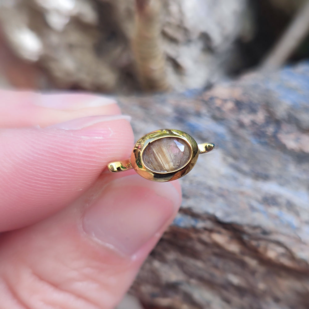Anello artigianale con pietra in argento 925 - ISAGARH
