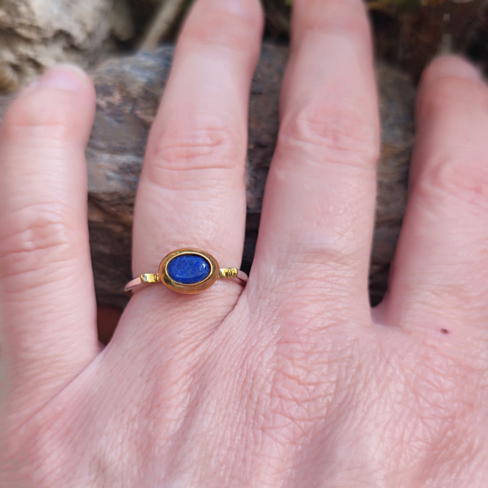Anello artigianale con pietra in argento 925 - ISAGARH