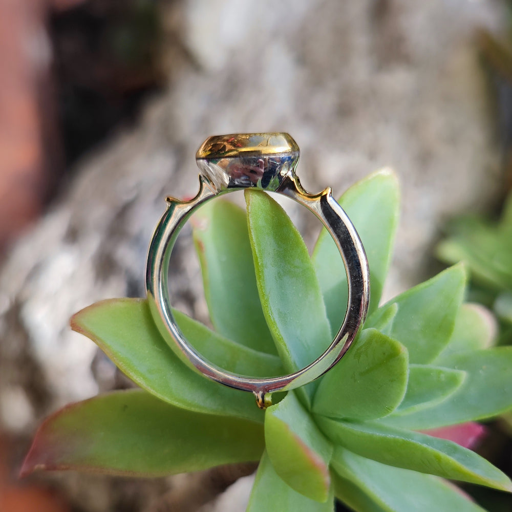 Anello artigianale con pietra in argento 925 - ISAGARH