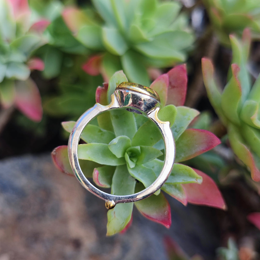 Anello artigianale con pietra in argento 925 - ISAGARH