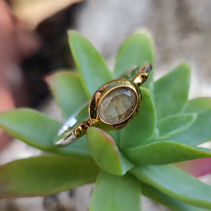 Anello artigianale con pietra in argento 925 - ISAGARH