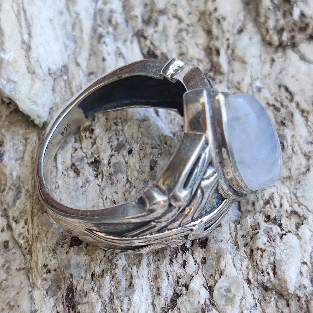 Anello etnico con pietra in argento 925 - KALIKIRI